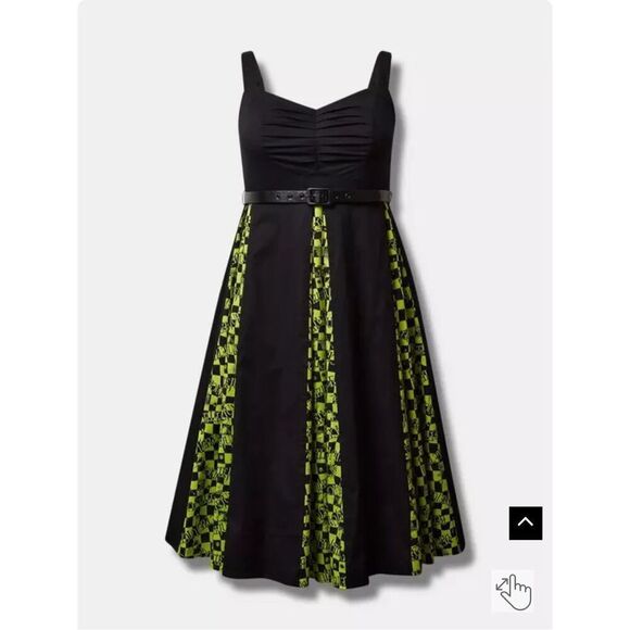 Warner Bros x torrid Beetlejuice midi fit & flare Dress 2xl nwt - Picture 4 of 8